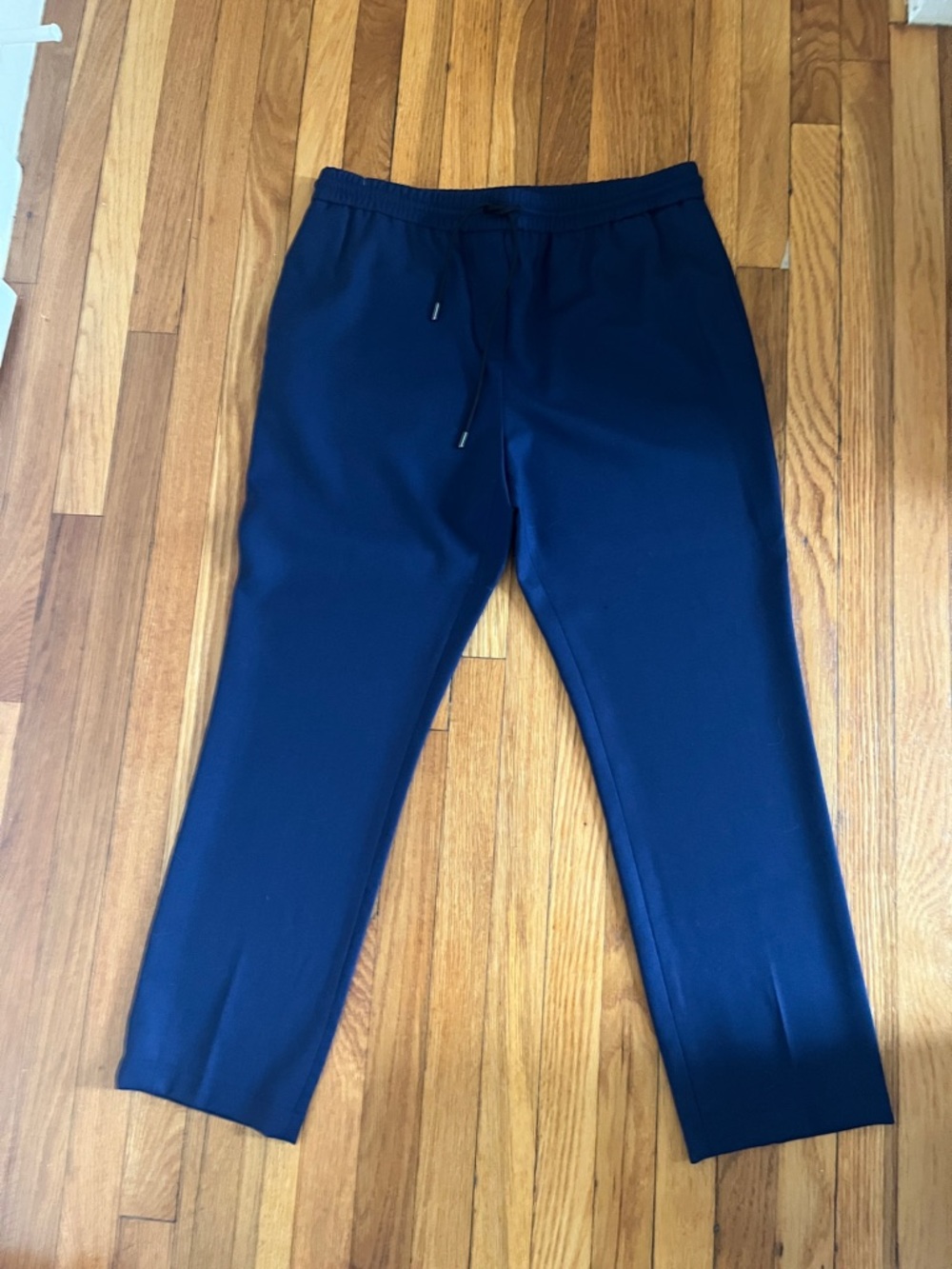PS Paul Smith Navy Pull On Drawstring Pants 26” Inseam Sz 42 (US 31 in)